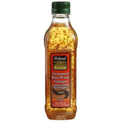 Roland Seasoned Rice Wine Vinegar w/ Crushed Red Pepper, 16.9 oz Jars, 6 pk