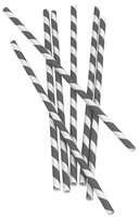 Kikkerland - Paper Straws Gray - 144 Count