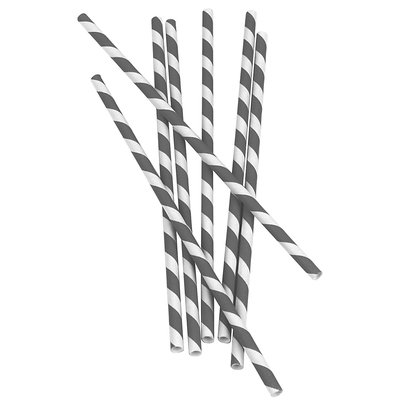 Kikkerland - Paper Straws Gray - 144 Count