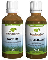 Native Remedies Worm Doctor and KiddieBoost ComboPack