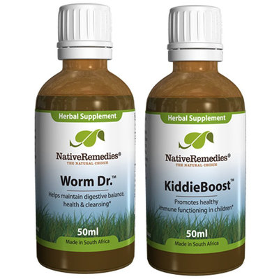 Native Remedies Worm Doctor and KiddieBoost ComboPack