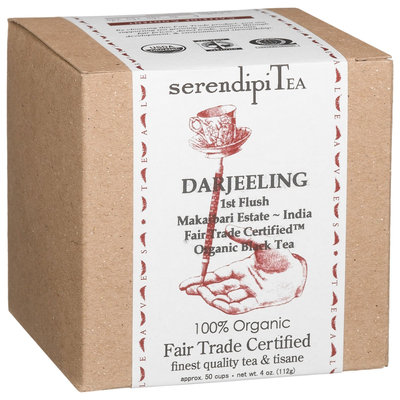 SerendipiTea Darjeeling, First Flush, India, Organic Black Tea, 4 oz Box