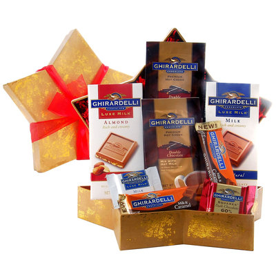 Wine.com Stellar Ghirardelli Chocolate Assortment Star Shaped Gift Box