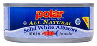 Polar All Natural Solid White AlbacoreTuna in Water, 6 oz Units, 24 pk