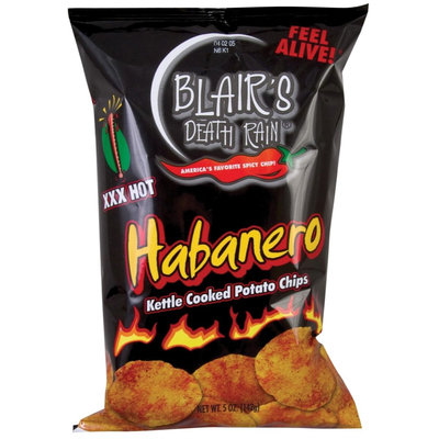 Blair's Death Rain Kettle Cooked Potato Chips, Habanero, 2 oz, 28 pk