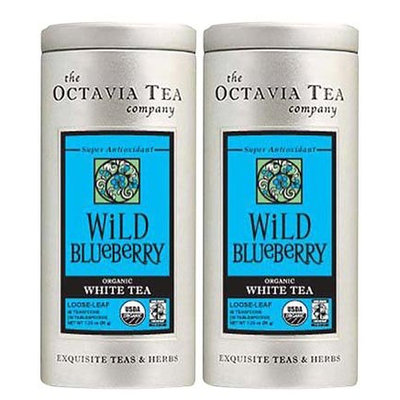 Octavia Tea Wild Blueberry, White Tea, Loose Leaf, 1.23 oz, 2 pk