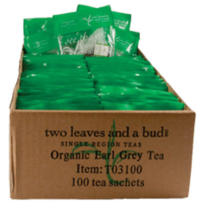 Two Leaves and a Bud Organic Earl Grey Black Tea, Tea Bags, 100 ct