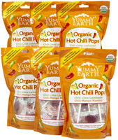 YummyEarth Organic Lollipops, Hot Chili Pops, 3 oz Pouches, 6 pk