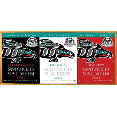Alaska Smokehouse Smoked Salmon/Pepper Garlic/Sockeye Gift Set