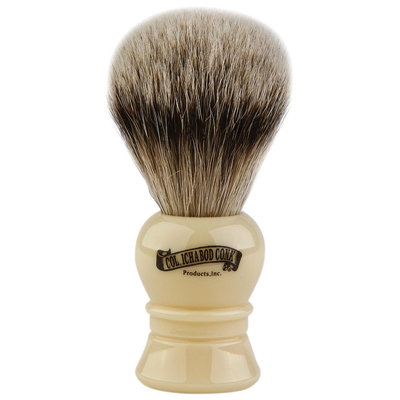 Colonel Conk Model # 910 Silver Tip Badger Brush with Ivory Handle
