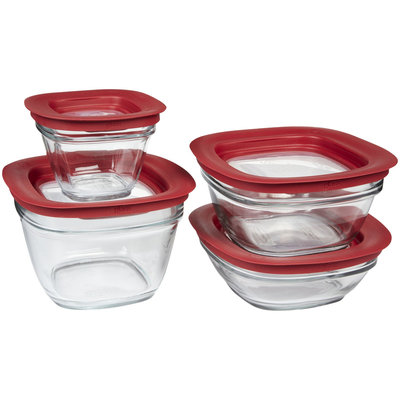 Rubbermaid Glass Food Storage Container Set 8pc w/ Easy Find Lid