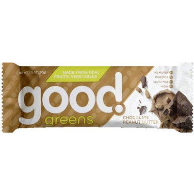 Good Greens Chocolate Peanuts Butter Bar, 1.76 oz, (Pack of 12)