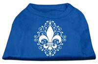 Ahi Henna Fleur de Lis Screen Print Shirt Blue Sm (10)