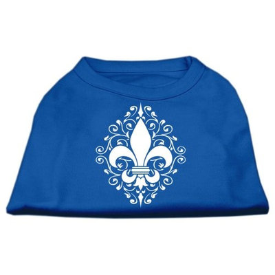 Ahi Henna Fleur de Lis Screen Print Shirt Blue Sm (10)