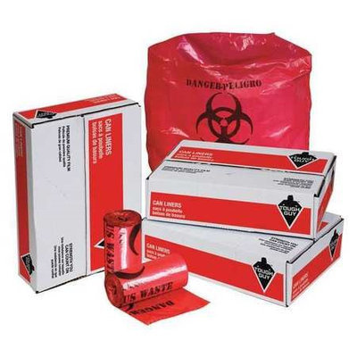 TOUGH GUY 31DK93 Hospital Isolation Bags,10 gal, PK250