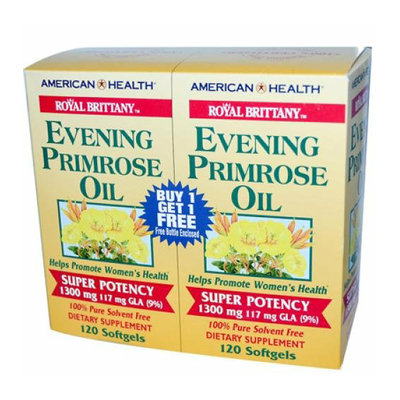 American Health Royal Brittany Evening Primrose Oil Twin Pack 1300 mg 120+120 Softgels