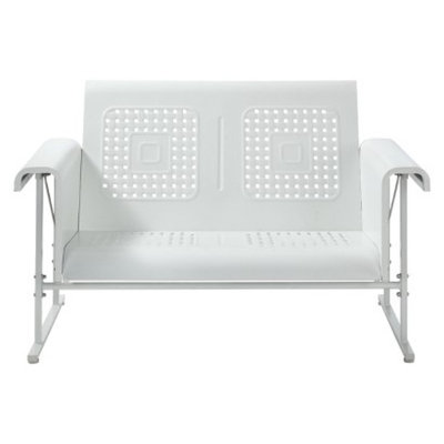 Crosley Veranda Metal Patio Loveseat Glider - White