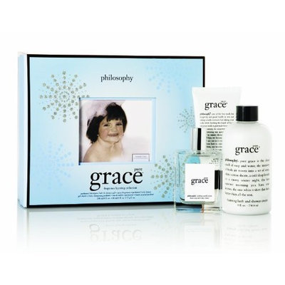 Philosophy Pure Grace Layering Set (Shampoo/Bath/Shower Gel 8 Ounce, Body Butter 2 Ounce, Spray Fragrance 2 Ounce)