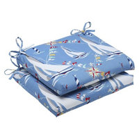 Pillow Perfect Outdoor 2-Piece Square Edge Seat Cushion Set - Set Sail