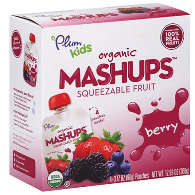 Generic Plum Kids Organic Mashups Berry Squeezable Fruit, 3.17 oz, 4 count, (Pack of 6)