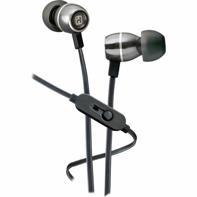 Ihome iHOME Noise-Isolating Metal Earbuds with Volume Control and Pouch