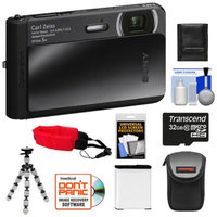Sony Cyber-Shot DSC-TX30 Shock & Waterproof Digital Camera (Black) with 32GB Card + Battery + Case + Floating Strap + Flex Tripod + Accessory Kit