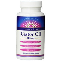 Heritage Vegetarian Dietary Fiber Supplement Capsule, Castor Oil, 60 Count