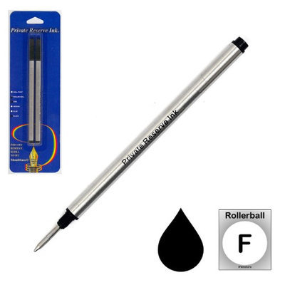 Pk/2 Private Reserve Montblanc Compatible Rollerball Refills, Black Fine