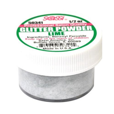 1/2 Ounce Lime - Glitter Acrylic Powder by Sassi for Beautiful Nails