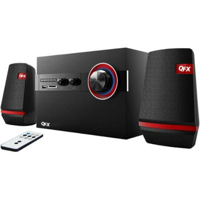 QFX 2.1 Channel Bookshelf Stereo Bluetooth AM/FM Radio USB/SD