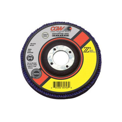 CGW Abrasives Flap Discs, Z3 - Ultimate 100pct Zirconia - 4-1/2x7/8 z3-40 t29 ultimate flap disc