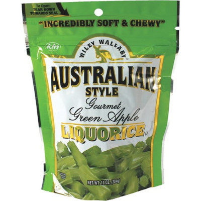 Wiley Wallaby Green Apple Licorice Candy 10 Ounce Bag Pack of 10
