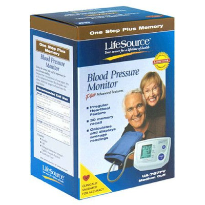 LifeSource One-Step Memory Auto Blood Pressure Monitor - Medium Cuff