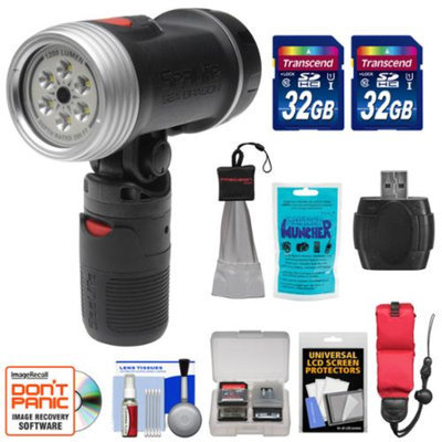 SeaLife SL985 Sea Dragon 1200 Underwater Photo/Video Dive Light with Flex-Connect Handle with (2) 32GB Cards + Floating Starp + Silica Gel + Accessory Kit