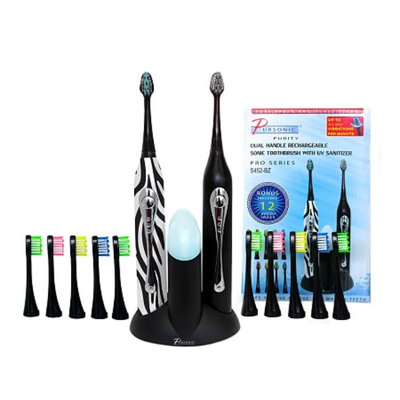 Pursonic S452BZ Dual Handle SONIC Toothbrush w/ UV Sanitizer