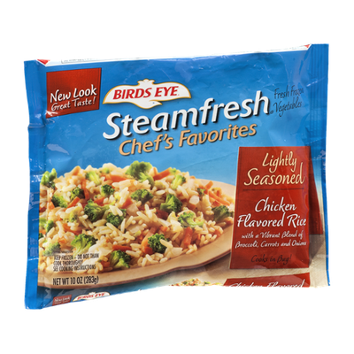 Birds Eye Steamfresh Chef's Favorites Lightly Seasoned Chicken Flavored Rice With A Vibrant Blend Of Broccoli, Carrots and Onions