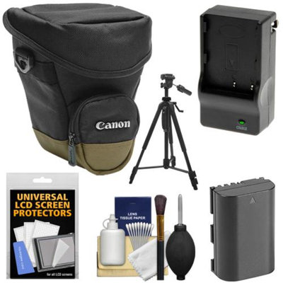 Canon Zoom Pack 1000 Digital SLR Camera Holster Case with LP-E6 Battery & Charger + Tripod + Accessory Kit for EOS 6D, 7D, 70D, 5D Mark II III