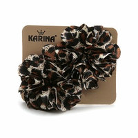 Karina Brown Ruffle Snap Clips
