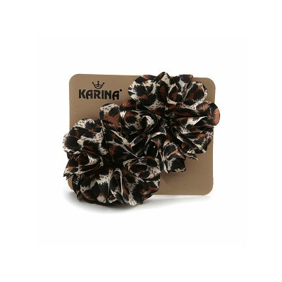 Karina Brown Ruffle Snap Clips