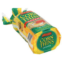Real Foods Corn Thins Sesame Popped Corn Cakes