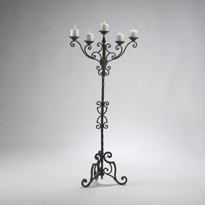 Floor Candelabra CYAN DESIGN RIALTO Antique Patina Gold Iron New CY-1651