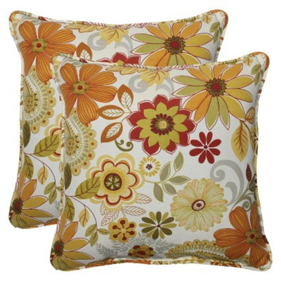 Pillow Perfect Outdoor 2-Piece Square Throw Pillow Set - Corona