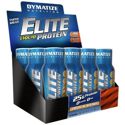 Dymatize Nutrition Elite Liquid Protein, Tropical Splash, 12 Count