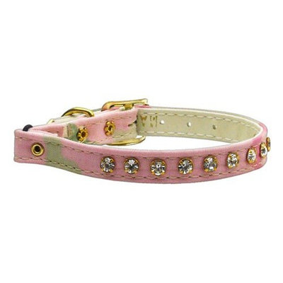 Mirage Austrian Crystal Rhinestone Studded Camouflage Cat Safety Collar with Band, Light Pink Camo, Size 10 (7