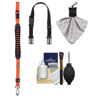 BlackRapid Cross Shot Sling Camera Strap (Orange) with BlackRapid BRAD Mod + Cleaning & Accessory Kit