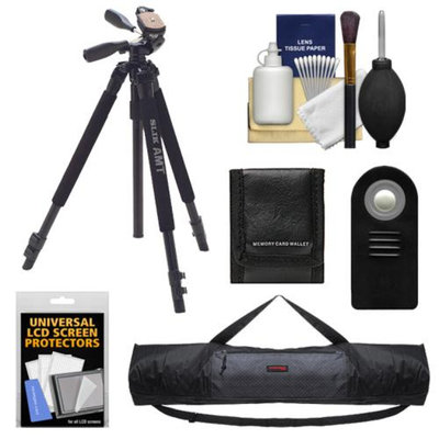 Slik 330 DX Pro Series Black Tripod 3Way Pan/Tilt Head & Quick Release with Tripod Case + RC-6 Remote + Accessory Kit for Canon Rebel T2i, T3i, T4i, EOS 60D, 6D, & 7D Digital SLR Cameras