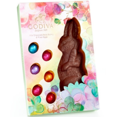 Godiva Chocolatier Milk Chocolate Bunny with Foil Wrapped Eggs