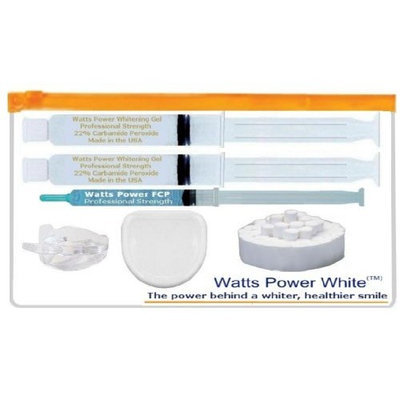 Direct 2u Wholesale LLC Watts Power Sensitive 22% Dental Pro Formula Teeth Whitening Shield System -2 Huge 10ml Gels - Same Results as 35%