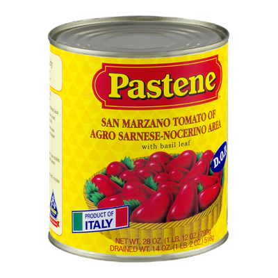 Pastene San Marzano Plum Peeled Tomatoes with Basil Leaf