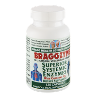 Braggzyme Superior Systemic Enzymes Dietary Supplement Capsules - 120 CT